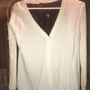 Black with white cardigan